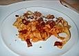 Pasta mit  Pesto Rosso - Sauce und Bacon