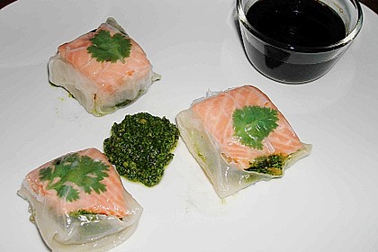 Lachs - P&auml;ckchen mit Asien - Pesto 1