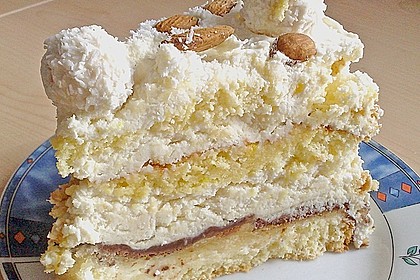 Kokos - Raffaello - Torte mit Nougat und Marzipan 1
