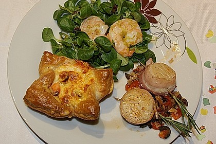 Jakobsmuschel im Baconmantel auf Tomaten und Oliven 11