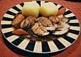Fr&auml;nkischer Schweinebraten mit dunkler Brotso&szlig;e