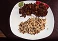 Linsen mit Reis und Hackfleisch