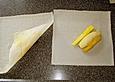 Banana und Mango Springroll mit Kokos - Schoko - Ganache