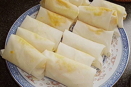 Banana und Mango Springroll mit Kokos - Schoko - Ganache 1