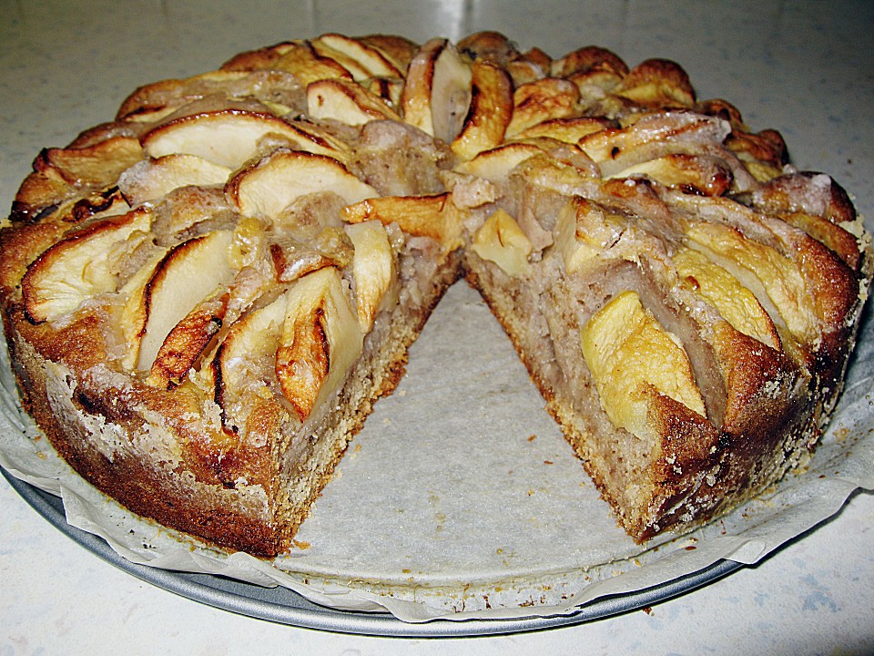 Blitz - Apfel - Mandel - Kuchen mit Punschguss (Rezept mit Bild ...