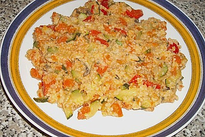 Couscous - Gem&uuml;se - Pfanne mit leichter K&auml;sesauce 8
