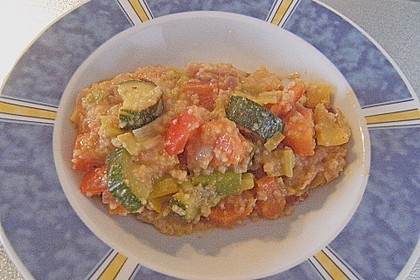Couscous - Gem&uuml;se - Pfanne mit leichter K&auml;sesauce 18