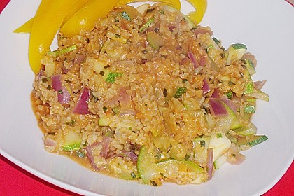 Couscous - Gem&uuml;se - Pfanne mit leichter K&auml;sesauce 6