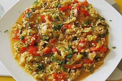 Couscous - Gem&uuml;se - Pfanne mit leichter K&auml;sesauce 7