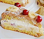 Bananen - Kirsch - Torte mit Sahnecreme und Nougatcreme (Bild)