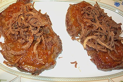 Leckerer Zwiebelrostbraten mit röschen Zwiebeln 11
