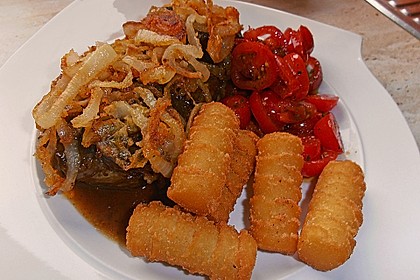 Leckerer Zwiebelrostbraten mit röschen Zwiebeln 6