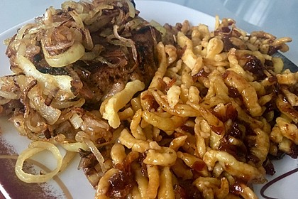Leckerer Zwiebelrostbraten mit röschen Zwiebeln 9