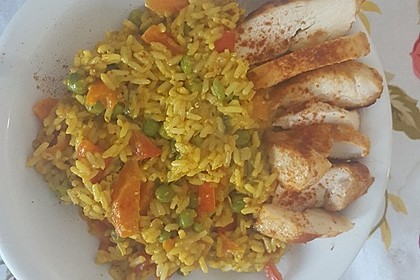 Reis - Gemüse - Pfanne mit Frischkäse 2