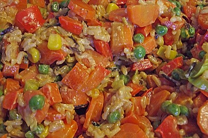 Reis - Gemüse - Pfanne mit Frischkäse 14
