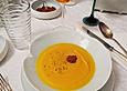 K&uuml;rbissuppe mit Harissa