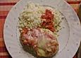 H&auml;hnchenbrustfilet &uuml;berbacken mit Tomate - Mozzarella