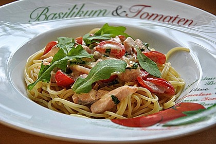 Pasta mit Lachs - Zitronen - Weißweinsauce 5