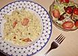 Fettuccine mit Gorgonzola und Tomaten