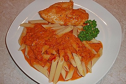 Hähnchenbrüste mit Paprika - Sahnesauce 1