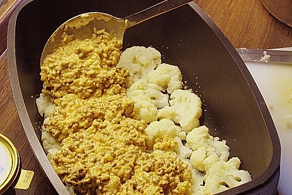 Blumenkohl - Hackpfanne mit Cr&egrave;me fraiche