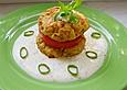 Kartoffel - K&auml;se - T&ouml;rtchen mit Tomaten