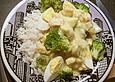 Eier - Lachs - Ragout in Senfsauce