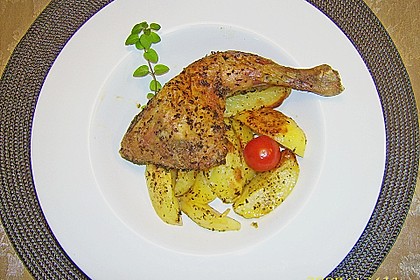 Griechische H&auml;hnchenschenkelpfanne 4