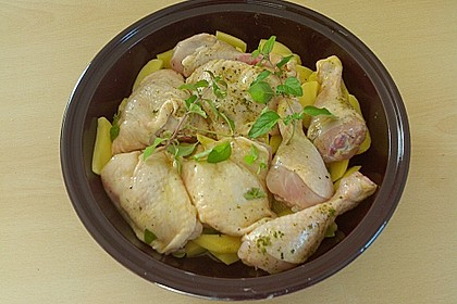 Griechische H&auml;hnchenschenkelpfanne 5