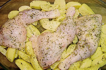 Griechische H&auml;hnchenschenkelpfanne 1