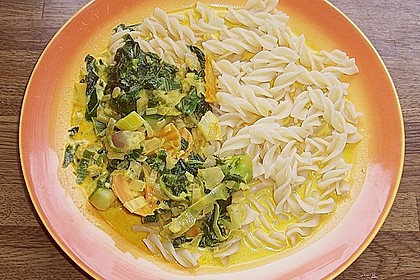 Curryrahmnudeln mit Gem&uuml;se 2