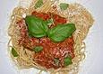 Spaghetti mit Tomaten - Linsen - Sauce