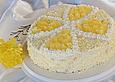 Ananastorte mit wei&szlig;er Schokoladesahne- und Nougatcreme