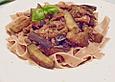 Bandnudeln mit Auberginensauce