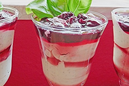 Albertos Basilikum und Rosmarin Creme mit Himbeersauce 16