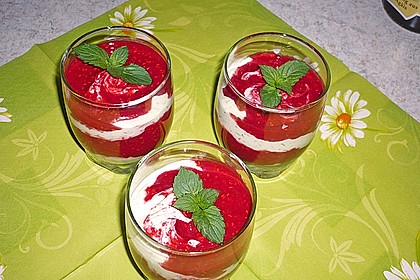 Albertos Basilikum und Rosmarin Creme mit Himbeersauce 17