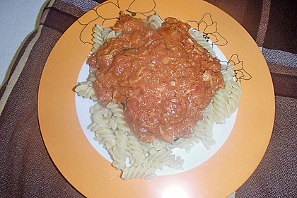 Nudeln in leichter, sämiger Thunfisch-Tomaten-Käse Sauce 96
