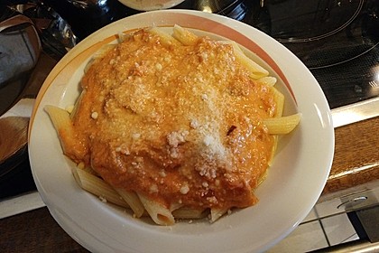 Nudeln in leichter, sämiger Thunfisch-Tomaten-Käse Sauce 97