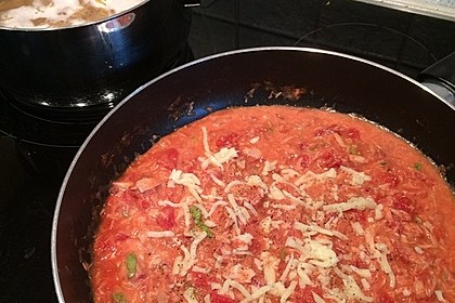 Nudeln in leichter, sämiger Thunfisch-Tomaten-Käse Sauce 85