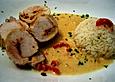 Putenr&ouml;llchen in Kokossauce
