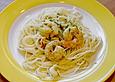 Zitronenspaghetti mit Garnelen