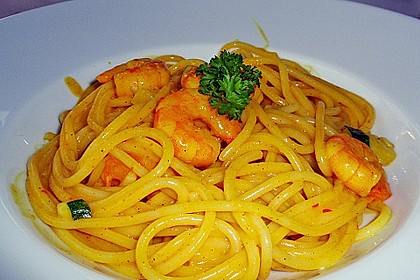 Zitronenspaghetti mit Garnelen 3