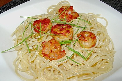Zitronenspaghetti mit Garnelen 4
