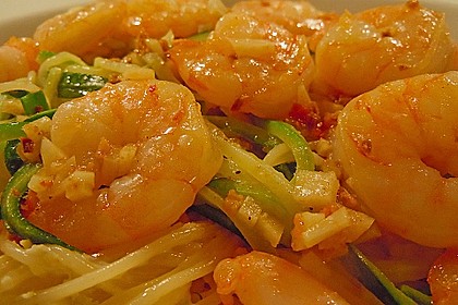 Zitronenspaghetti mit Garnelen 8