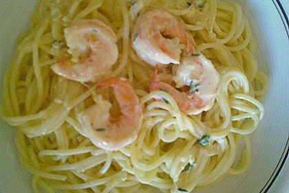 Zitronenspaghetti mit Garnelen 10