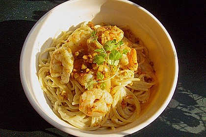Zitronenspaghetti mit Garnelen 11