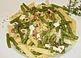 Penne mit gr&uuml;nen Bohnen und Schafsk&auml;se