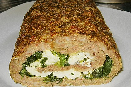 Illes leichte Hackrolle mit Blattspinat und Fetak&auml;se gef&uuml;llt 1