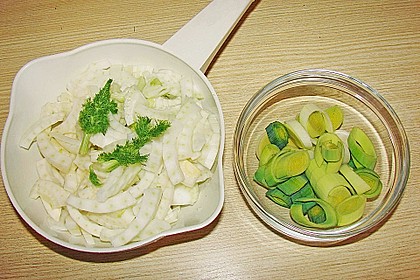 Fenchel - Lauch - Gem&uuml;se in K&auml;seso&szlig;e