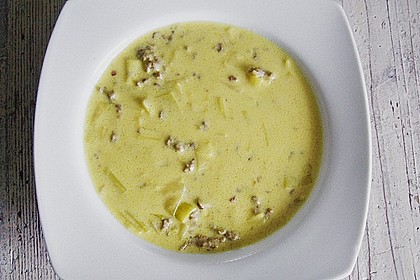 K&auml;se - Lauch - Suppe mit Hackfleisch 2